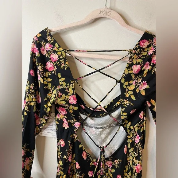 NWT Free People Sample Piece Lone Star Bias Floral Dress - Picture 9 of 15